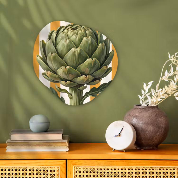Organic - Forex - Artichoke - Modern - Vegetable - Artisjok - Modern - Groente Wandcirkel Organisch Forex 3mm klein