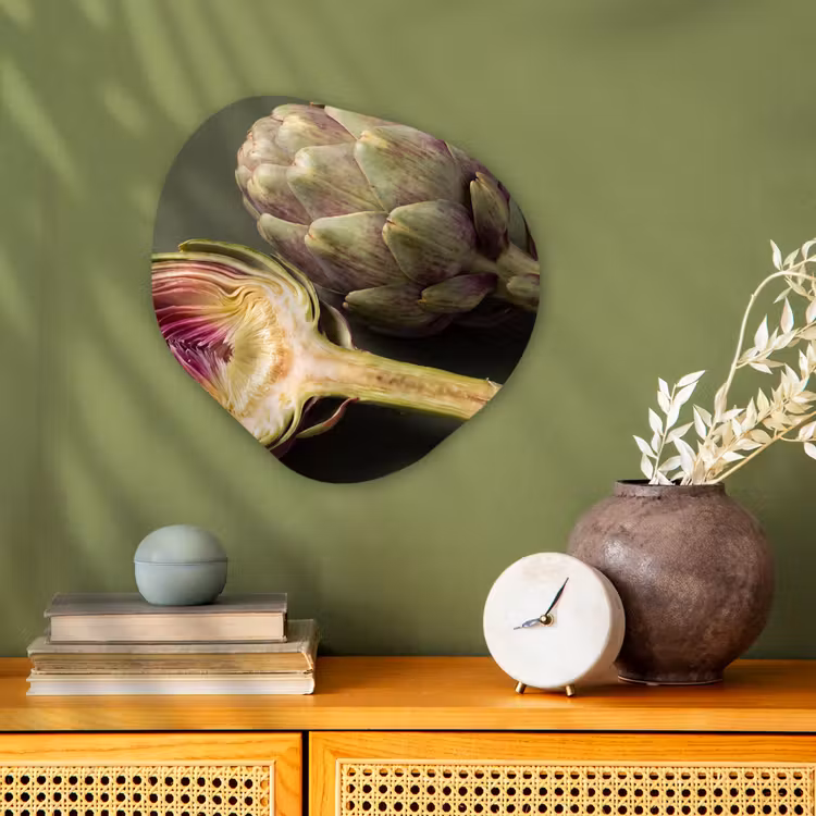 Organic - Forex - Artichoke - Purple - Food - Artisjok - Paars - Voedsel Wandcirkel Organisch Forex 3mm klein