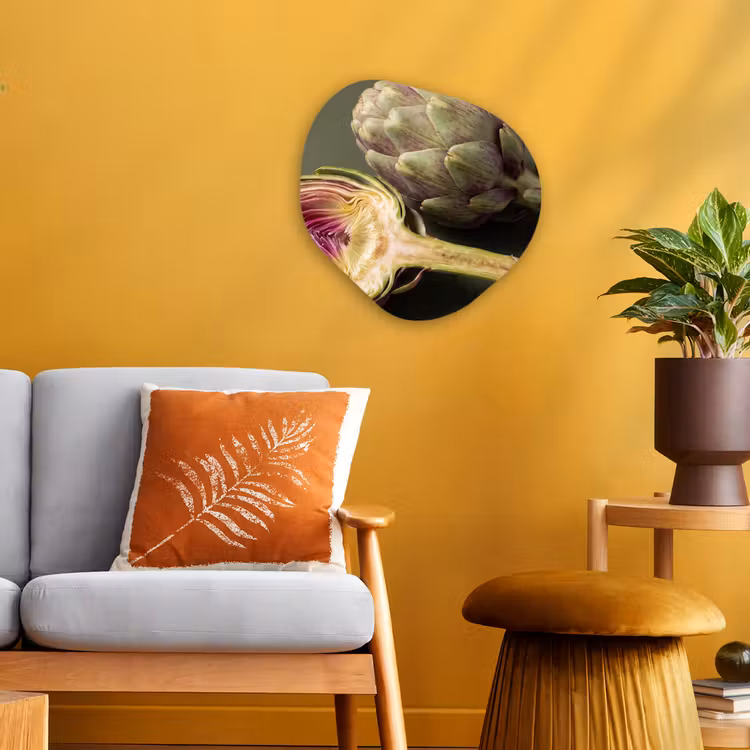 Organic - Forex - Artichoke - Purple - Food - Artisjok - Paars - Voedsel Wandcirkel Organisch Forex 3mm klein