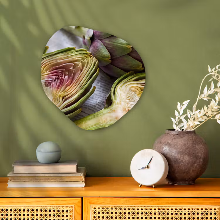 Organic - Forex - Artichoke - Sliced - Food - Artisjok - Doorgesneden - Eten Wandcirkel Organisch Forex 3mm klein