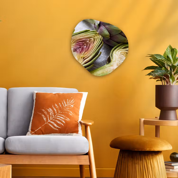 Organic - Forex - Artichoke - Sliced - Food - Artisjok - Doorgesneden - Eten Wandcirkel Organisch Forex 3mm klein