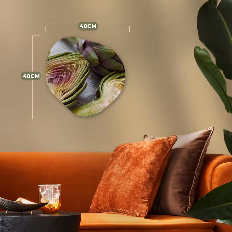 Organic - Forex - Artichoke - Sliced - Food - Artisjok - Doorgesneden - Eten Wandcirkel Organisch Forex 3mm klein