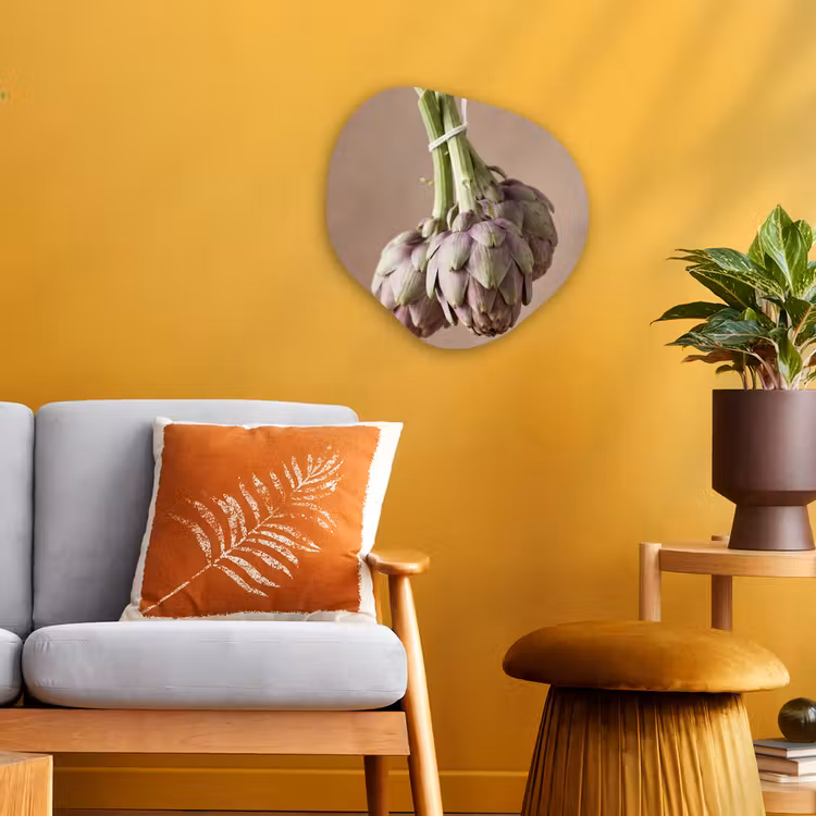 Organic - Forex - Artichokes - Hanging - Vegetables - Artisjokken - Hangend - Groenten Wandcirkel Organisch Forex 3mm klein