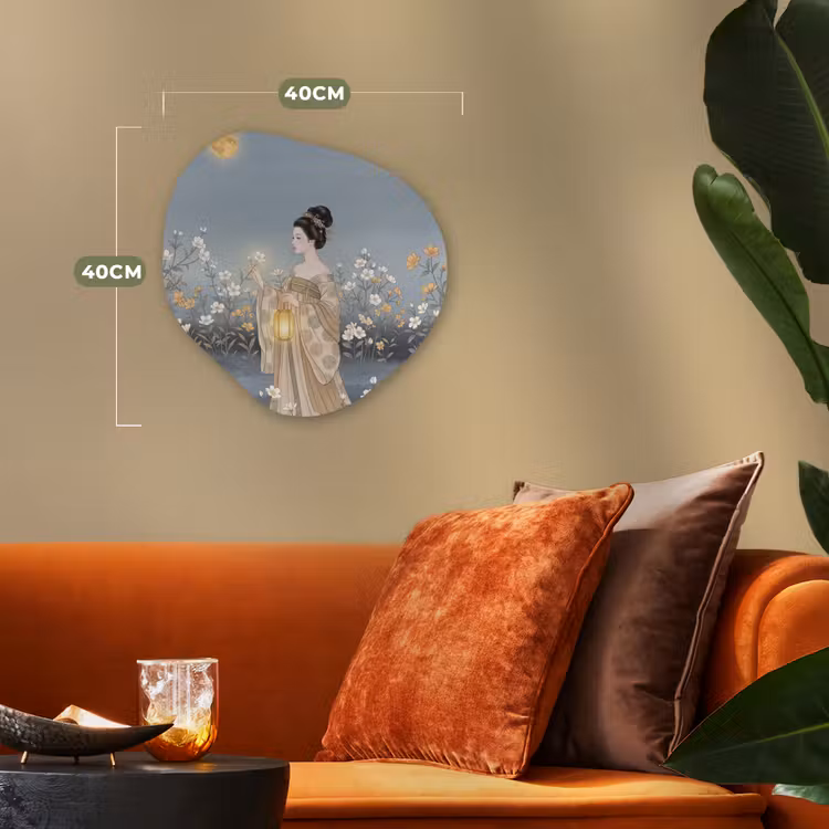 Aziatisch - Vrouw - Kimono Wandcirkel Organisch Forex 3mm klein -sfeer3