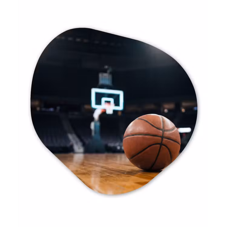 Basketbal - Arena - Sport Wandcirkel Organisch Forex 3mm klein -3d