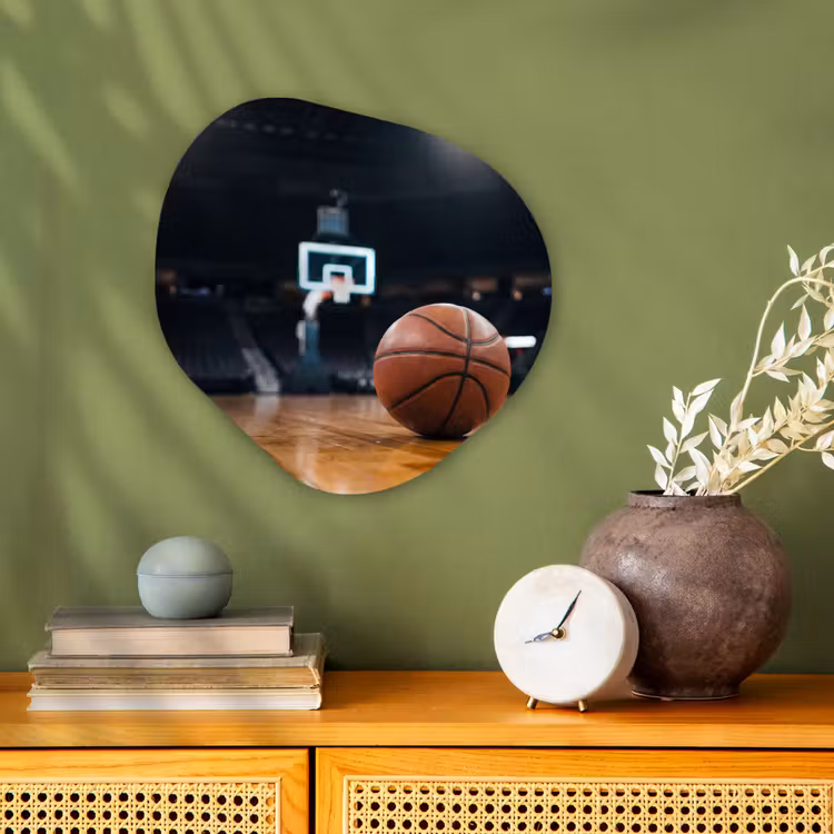 Basketbal - Arena - Sport Wandcirkel Organisch Forex 3mm klein -sfeer2