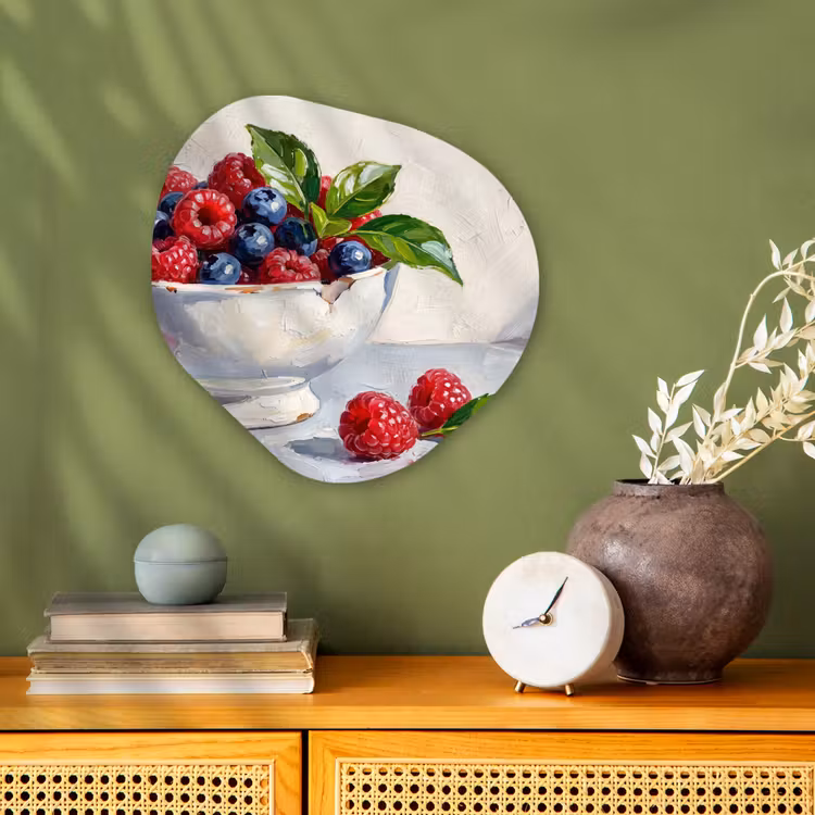 Organic - Forex - Berries - Bowl - Food - Bessen - Kom - Eten Wandcirkel Organisch Forex 3mm klein