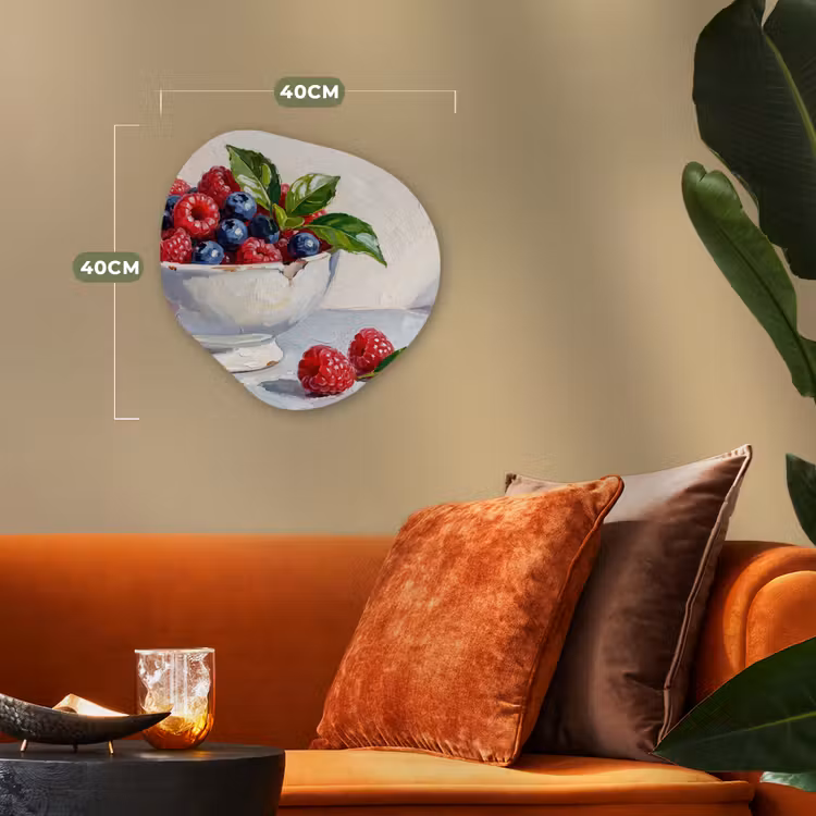 Organic - Forex - Berries - Bowl - Food - Bessen - Kom - Eten Wandcirkel Organisch Forex 3mm klein