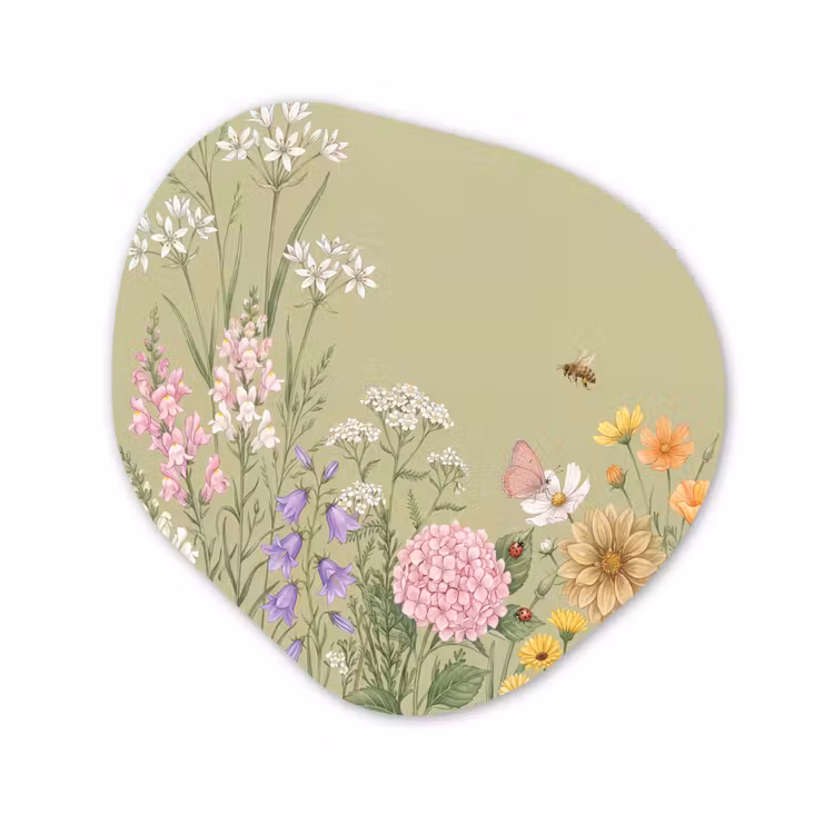 Botanisch - Bloemen - Kleurrijk Wandcirkel Organisch Forex 3mm klein -3d