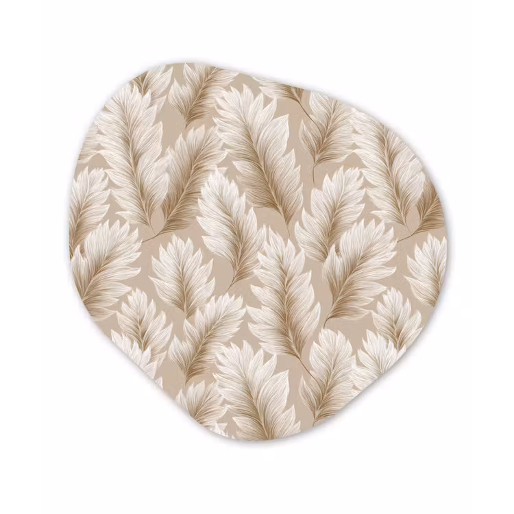 Botanisch - Patroon - Beige Wandcirkel Organisch Forex 3mm klein 629 -3d