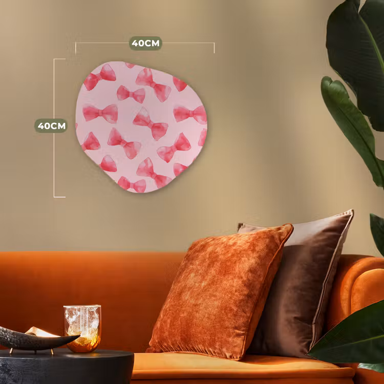 Strikken - Aquarel - Roze Wandcirkel Organisch Forex 3mm klein 629 -sfeer3