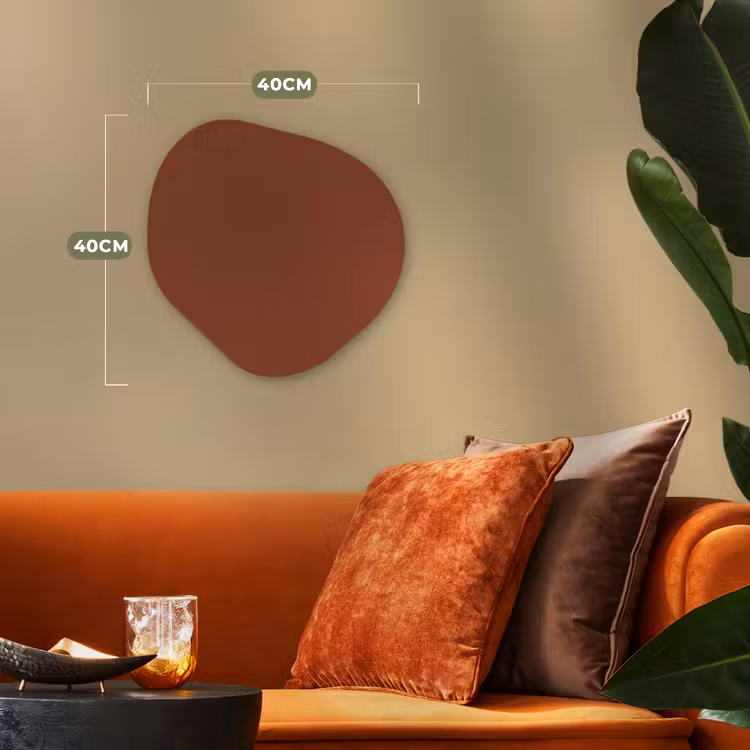 Burnt - Mahogany - Terracotta Wandcirkel Organisch Forex 3mm klein 629 -sfeer3