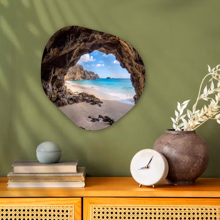 Grot - Strand - Zee - Blauw Wandcirkel Organisch Forex 3mm klein -sfeer2
