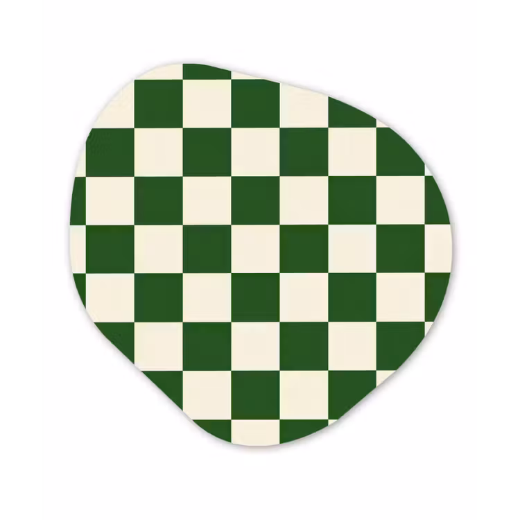 Schaakbord - Patroon - Groen Wandcirkel Organisch Forex 3mm klein 629 -3d