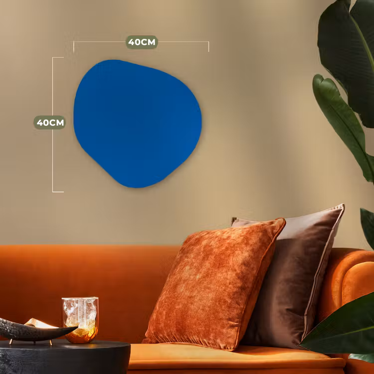 Classic - Azure - Blauw Wandcirkel Organisch Forex 3mm klein 629 -sfeer3