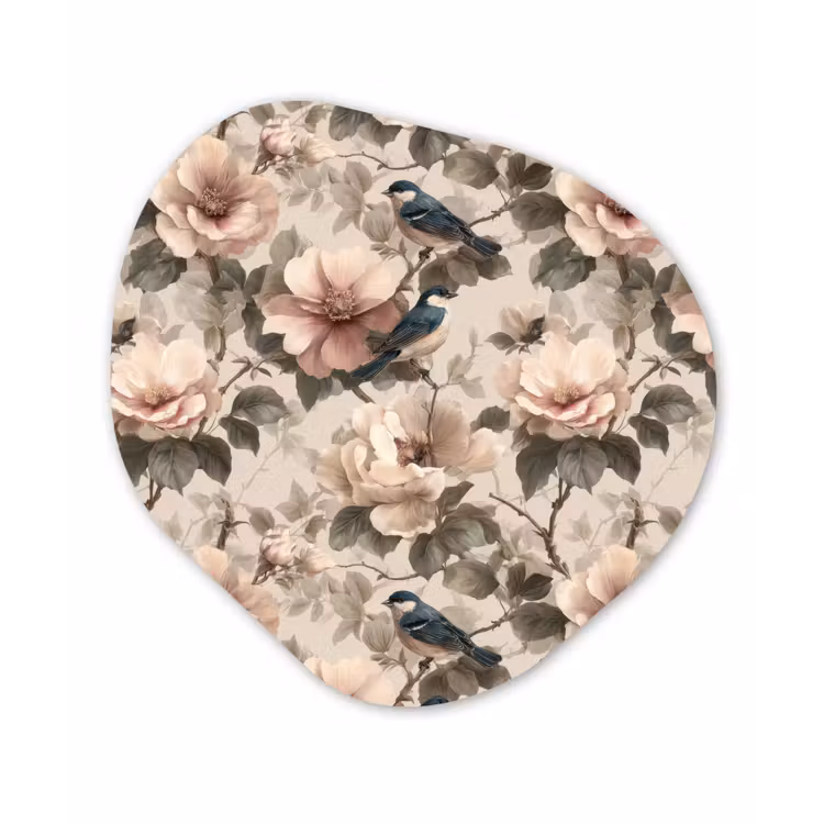 Klassiek - Vogels - Kleurrijk Wandcirkel Organisch Forex 3mm klein 629 -3d