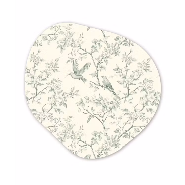 Klassiek - Vogels - Groen Wandcirkel Organisch Forex 3mm klein 629 -3d