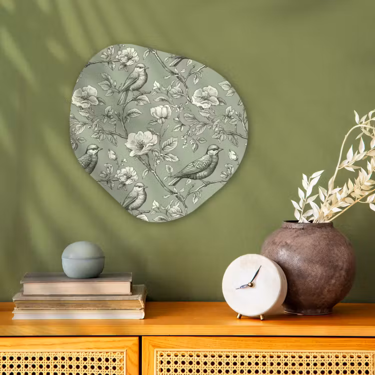 Klassiek - Botanisch - Groen Wandcirkel Organisch Forex 3mm klein 629 -sfeer2