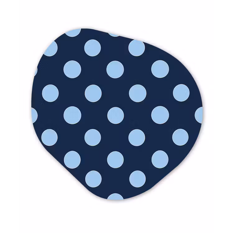 Klassiek - Dots - Blauw Wandcirkel Organisch Forex 3mm klein 629 -3d