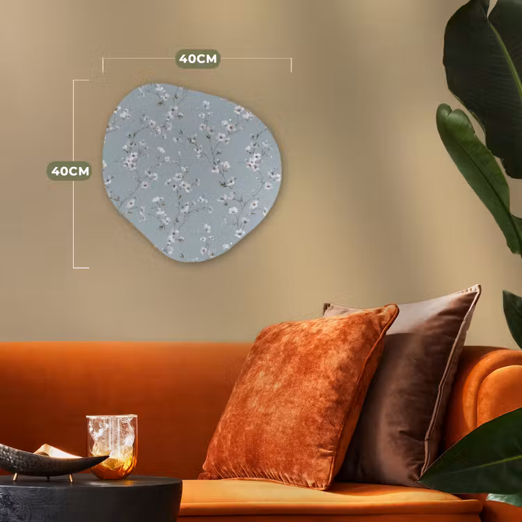 Klassiek - Bloemen - Blauw Wandcirkel Organisch Forex 3mm klein 629 -sfeer3