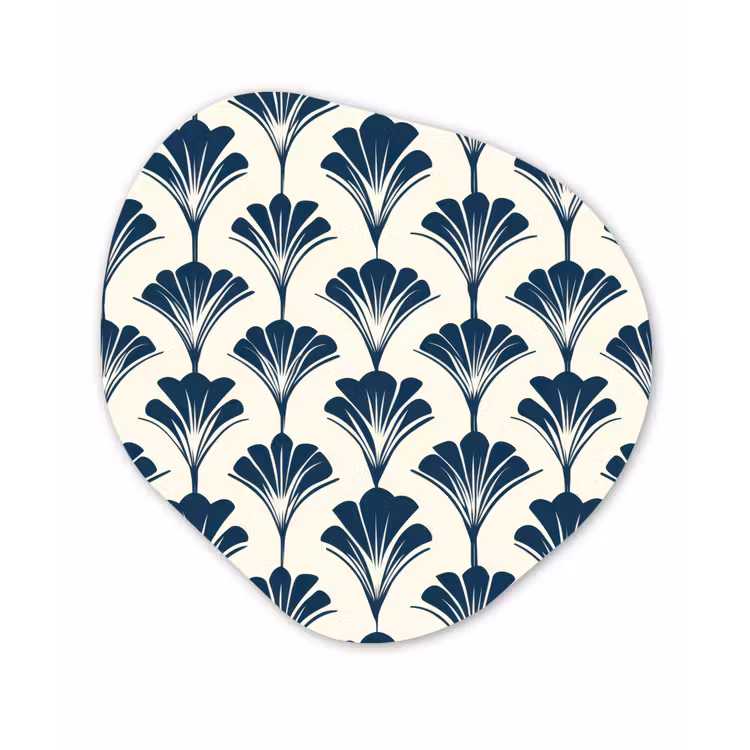 Klassiek - Motief - Blauw Wandcirkel Organisch Forex 3mm klein 629 -3d