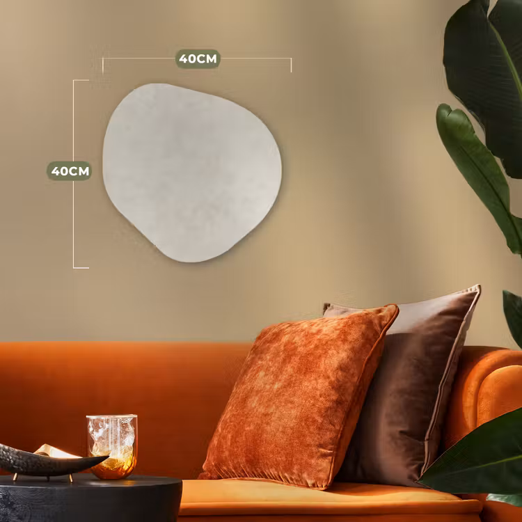 Crème - Egaal - Beton Wandcirkel Organisch Forex 3mm klein 629 -sfeer3