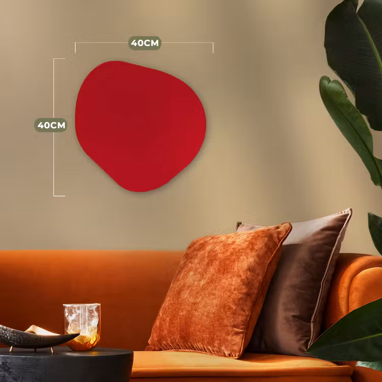 Crimson - Velvet - Rood Wandcirkel Organisch Forex 3mm klein 629 -sfeer3