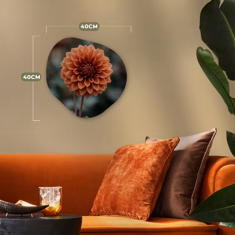 Dahlia - Bloem - Natuur - Sfeervol Wandcirkel Organisch Forex 3mm klein -sfeer3