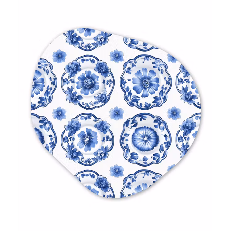 Sierborden - Bloemen - Blauw Wandcirkel Organisch Forex 3mm klein 629 -3d