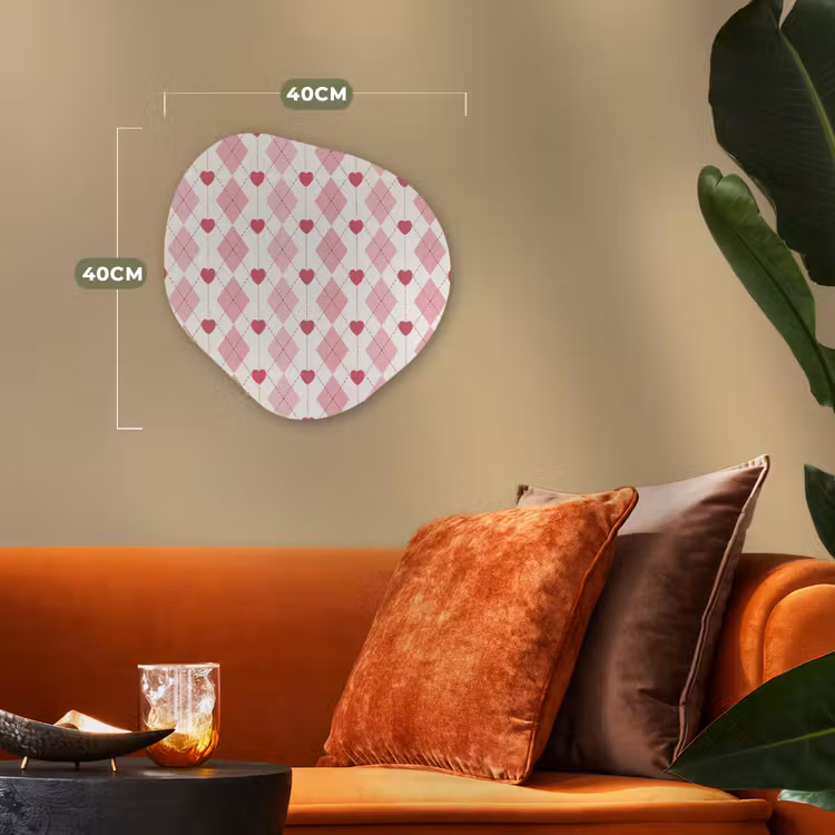 Ruiten - Klassiek - Roze - Wit Wandcirkel Organisch Forex 3mm klein 629 -sfeer3