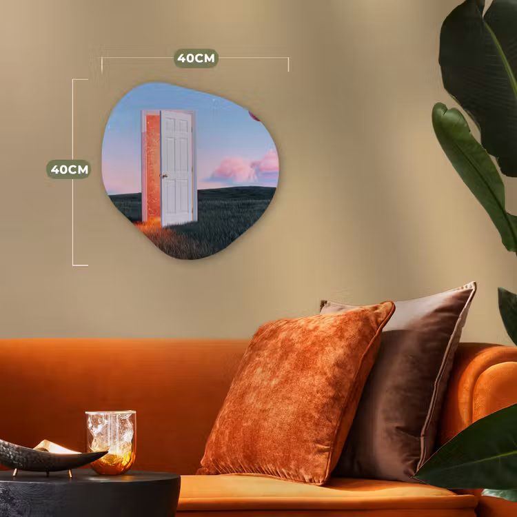 Organic - Forex - Door - Fantasy - Space - Deur - Fantasie - Ruimte Wandcirkel Organisch Forex 3mm klein