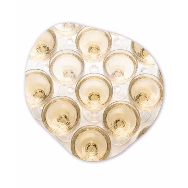 Drank - Glazen - Feest - Goud Wandcirkel Organisch Forex 3mm klein -3d