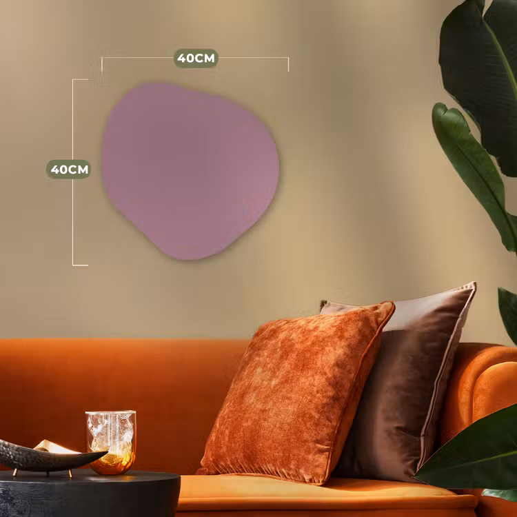 Dusty - Mauve - Paars Wandcirkel Organisch Forex 3mm klein 629 -sfeer3