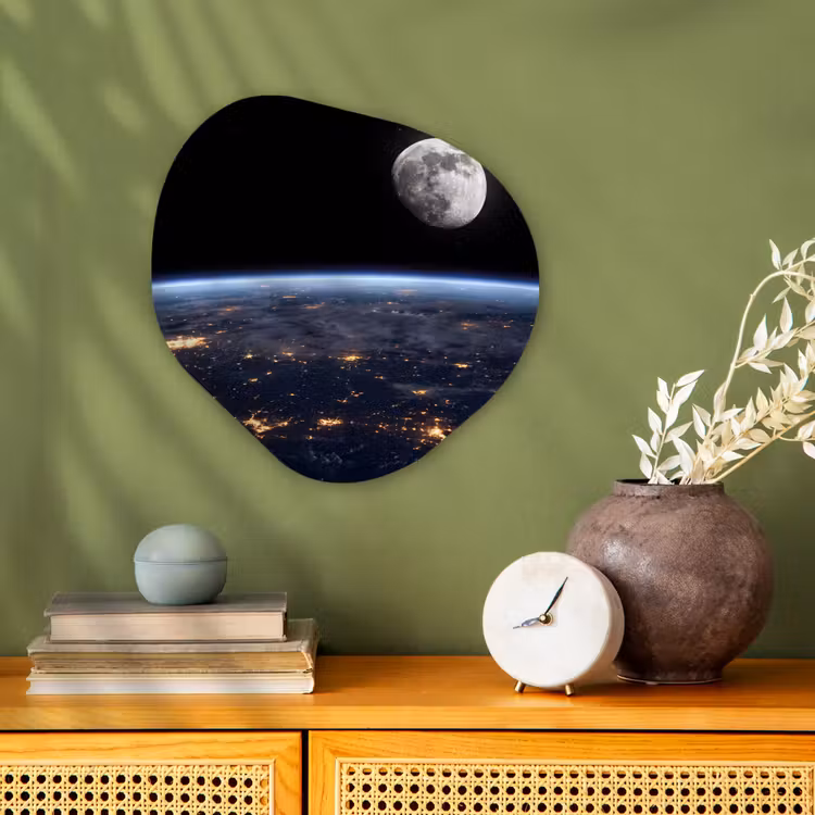 Organic - Forex - Earth - Night - Space - Aarde - Nacht - Ruimte Wandcirkel Organisch Forex 3mm klein