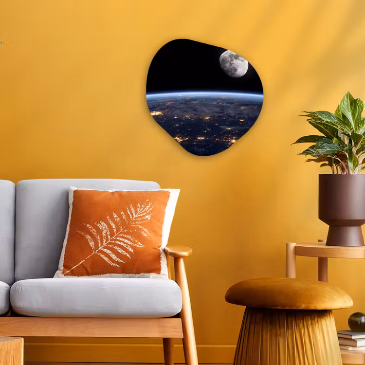 Organic - Forex - Earth - Night - Space - Aarde - Nacht - Ruimte Wandcirkel Organisch Forex 3mm klein