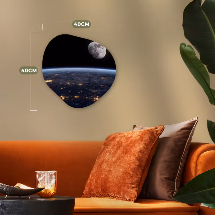 Organic - Forex - Earth - Night - Space - Aarde - Nacht - Ruimte Wandcirkel Organisch Forex 3mm klein