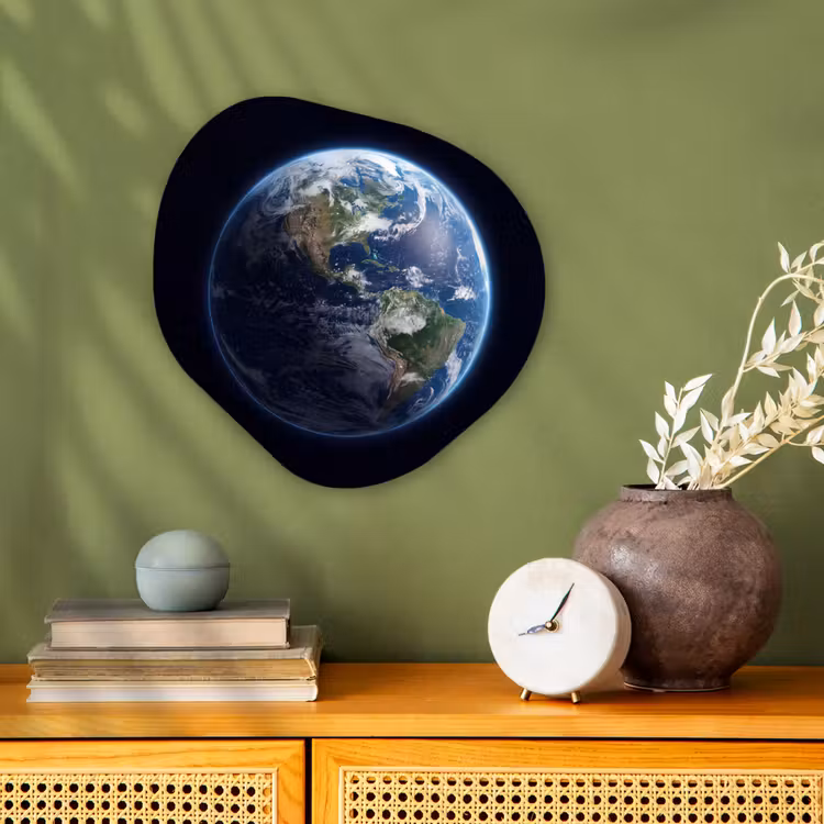 Organic - Forex - Earth - Space - Cosmos - Aarde - Ruimte - Kosmos Wandcirkel Organisch Forex 3mm klein