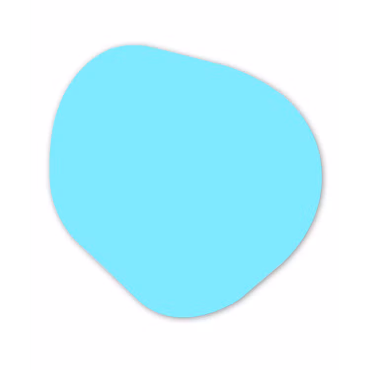 Electric - Cyan - Blauw Wandcirkel Organisch Forex 3mm klein 629 -3d