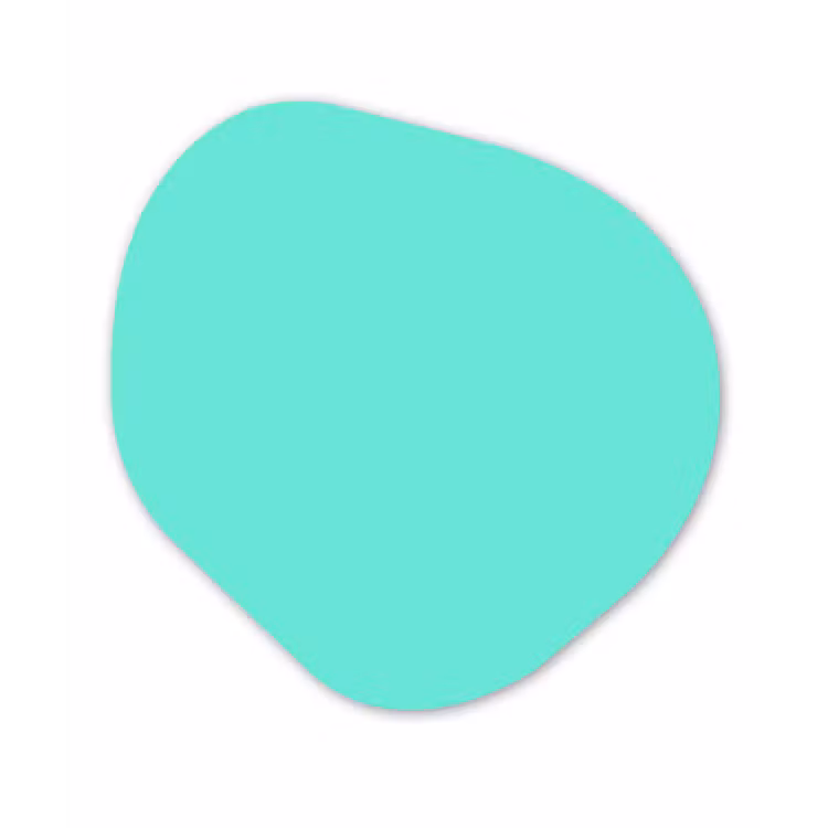 Electric - Cyan - Turkoois Wandcirkel Organisch Forex 3mm klein 629 -3d