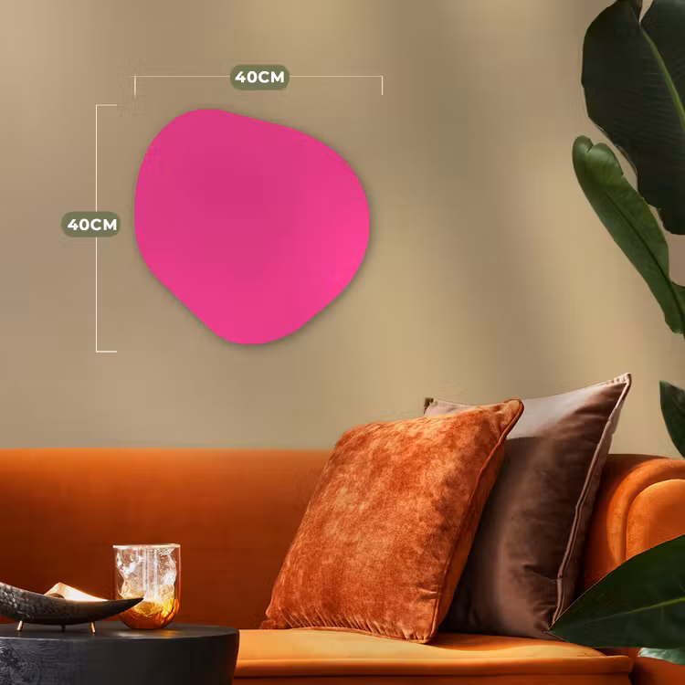 Electric - Magenta - Roze Wandcirkel Organisch Forex 3mm klein 629 -sfeer3