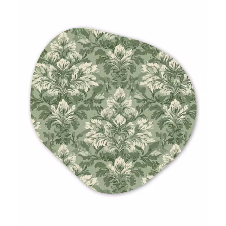 Sierlijk - Lichtgroen - Planten - Patroon - Getailleerd Wandcirkel Organisch Forex 3mm klein 629 -3d