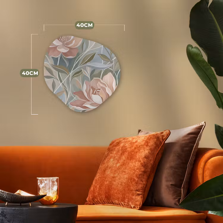 Elegant - Romantiek - Roze Wandcirkel Organisch Forex 3mm klein -sfeer3