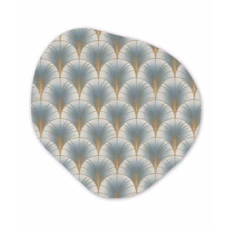 Waaier - Klassiek - Blauw Wandcirkel Organisch Forex 3mm klein 629 -3d