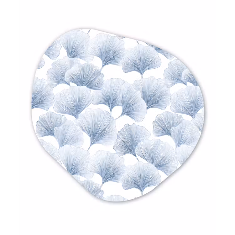 Waaier - Modern - Blauw Wandcirkel Organisch Forex 3mm klein 629 -3d