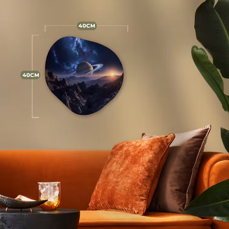Fantasy - Kosmos - Landschap Wandcirkel Organisch Forex 3mm klein -sfeer3