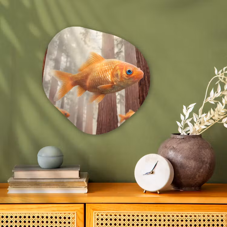 Organic - Forex - Fish - Forest - Fantasy - Vis - Bos - Fantasie Wandcirkel Organisch Forex 3mm klein