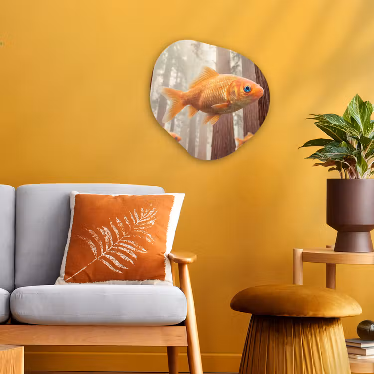 Organic - Forex - Fish - Forest - Fantasy - Vis - Bos - Fantasie Wandcirkel Organisch Forex 3mm klein