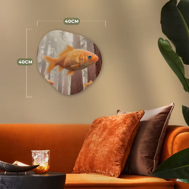 Organic - Forex - Fish - Forest - Fantasy - Vis - Bos - Fantasie Wandcirkel Organisch Forex 3mm klein
