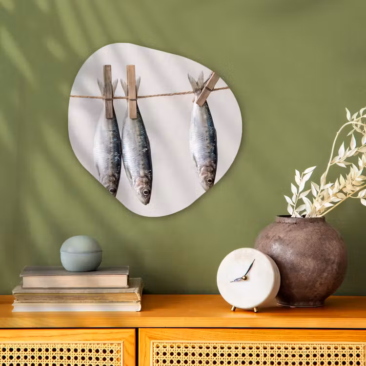 Organic - Forex - Fish - Hanging - Food - Vis - Hangend - Eten Wandcirkel Organisch Forex 3mm klein