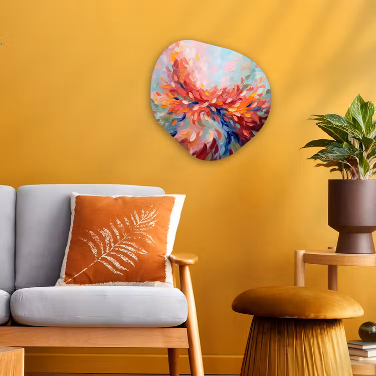 Bloemen - Abstract - Kunst - Modern Wandcirkel Organisch Forex 3mm klein -sfeer4
